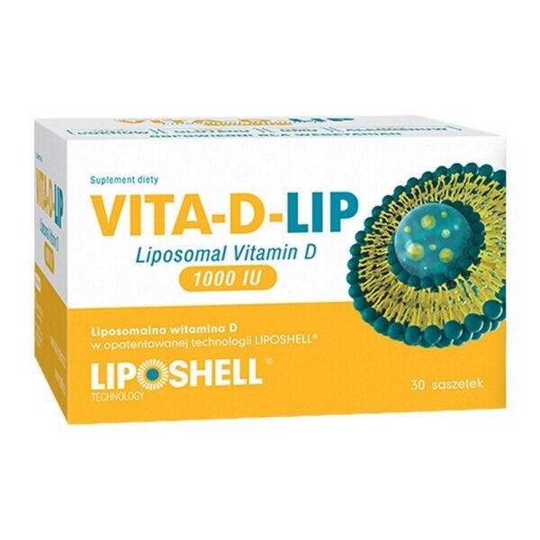 VITA-D-LIP - a dietary supplement containing liposomal vitamin D. The product is intended for adults and adolescents from 12 years of age. Vitamin D supports the proper absorption and use of calcium and phosphorus,