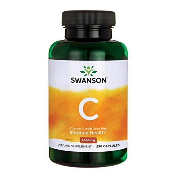 Vitamin C 1000 mg with rosehip - a dietary supplement, the main ingredients of which are vitamin C and wild rose. Product intended for adults. Vitamin C (ascorbic acid) supports the production of collagen, which is responsible for the growth and repair processes of body tissues.