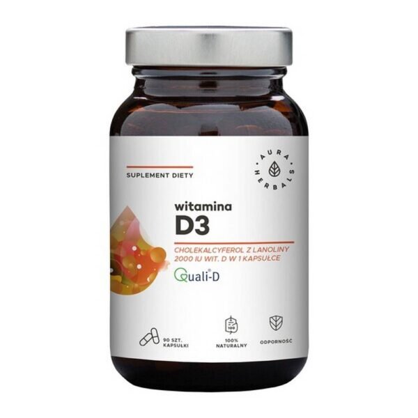 Vitamin D3 2000IU - a dietary supplement containing vitamin D obtained from lanolin. Product intended for adults. Vitamin D supports the proper functioning of the immune system, supports the maintenance of healthy teeth and supports the proper functioning of the muscles.