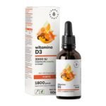 Vitamin D3 Forte - a dietary supplement containing vitamin D obtained from lanolin dissolved in MCT oil from coconut. Product intended for adults. Vitamin D supports the proper functioning of the immune system, supports the maintenance of healthy teeth and supports the proper functioning of the muscles.
