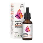 Vitamin D3 + K2 - a dietary supplement containing vitamin D obtained from lanolin and vitamin K from natto. Product intended for adults. Vitamin D supports the proper functioning of the immune system