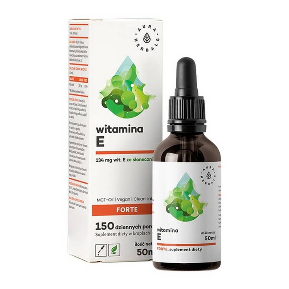 vitamin e forte 200iu mct oil drops 50 ml Vitamin E Forte - a dietary supplement containing a natural source of vitamin E obtained from sunflower seeds. Product intended for adults. Vitamin E protects cells against damage caused by free radicals.