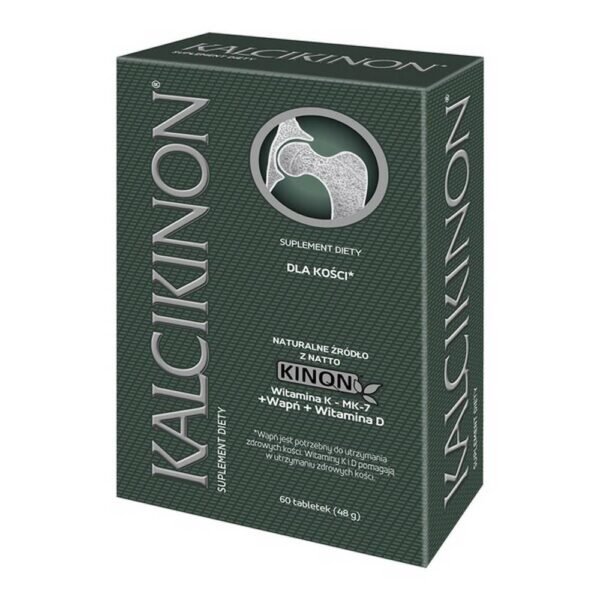 Calcikinone - a dietary supplement containing calcium, vitamin K2 and vitamin D3. Product intended for adults. Calcium and vitamin K help maintain healthy bones. Vitamin D affects the proper absorption and use of calcium and phosphorus. Do not exceed the recommended daily dose.