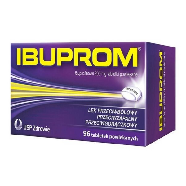 Ibuprom is a drug that has anti-inflammatory, analgesic and antipyretic properties. It is used for a short time in headache, toothache, muscle pain, lumbosacral, bone and joint pain, painful menstruation and fever. Ibuprom is anti-inflammatory, analgesic and antipyretic.