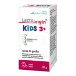 Lactoangin KIDS throat spray is a cherry-flavored medical device, intended for children over 3 years of age as an adjunct to infections of the throat and palatine tonsils. The active probiotic supernatant produced by lactic acid bacteria of the Lactobacillus genus shows antibacterial, antiviral and antifungal properties.