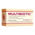 Multibiotic is an ointment containing three antibiotics - neomycin, polymyxin B and bacitracin with antibacterial properties.