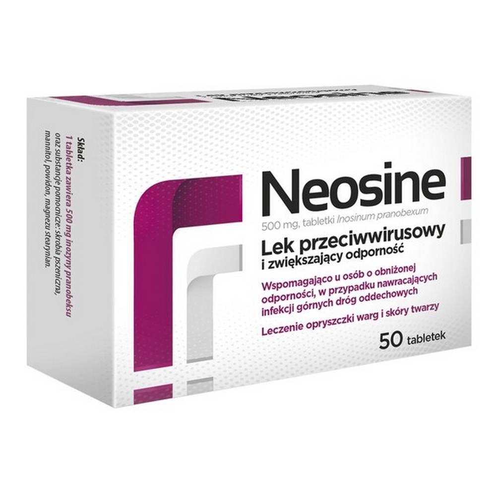 neosine 500 mg tablets 50 Neosine - an antiviral medicinal product that increases the body's resistance. Neosine is antiviral and increases the body's resistance by stimulating the immune system.