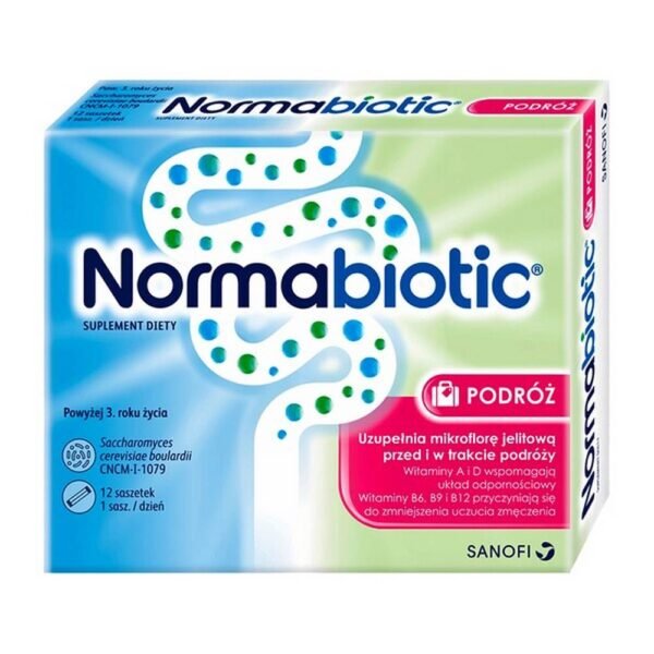 Normabiotic Journey - a dietary supplement containing the yeast Saccharomyces cerevisiae boulardii CNCM-I-1079, prebiotic and vitamins. The product is intended for adults and children over 3 years of age