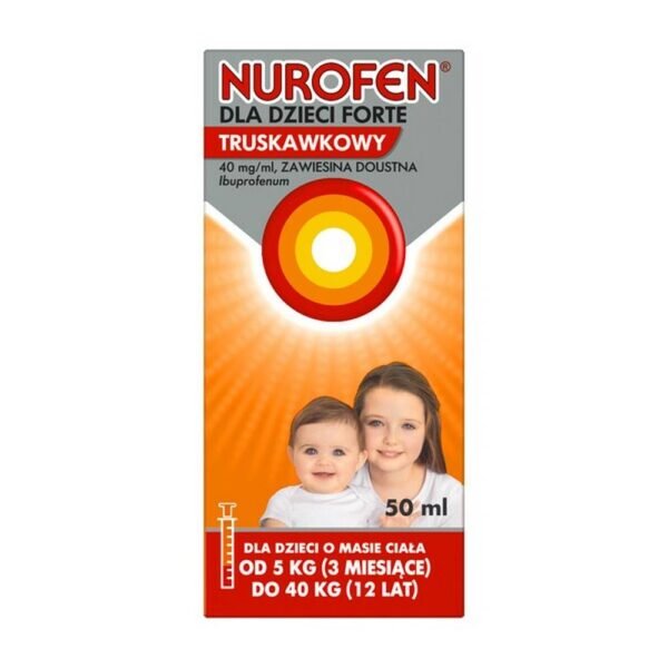 Nurofen Forte for Children - a medicine used to treat fever and mild to moderate pain. Strawberry flavor. The ibuprofen in Nurofen Forte for Children belongs to a group of medicines called Non-Steroidal Anti-Inflammatory Drugs (NSAIDs). The action of these drugs is analgesic and antipyretic.