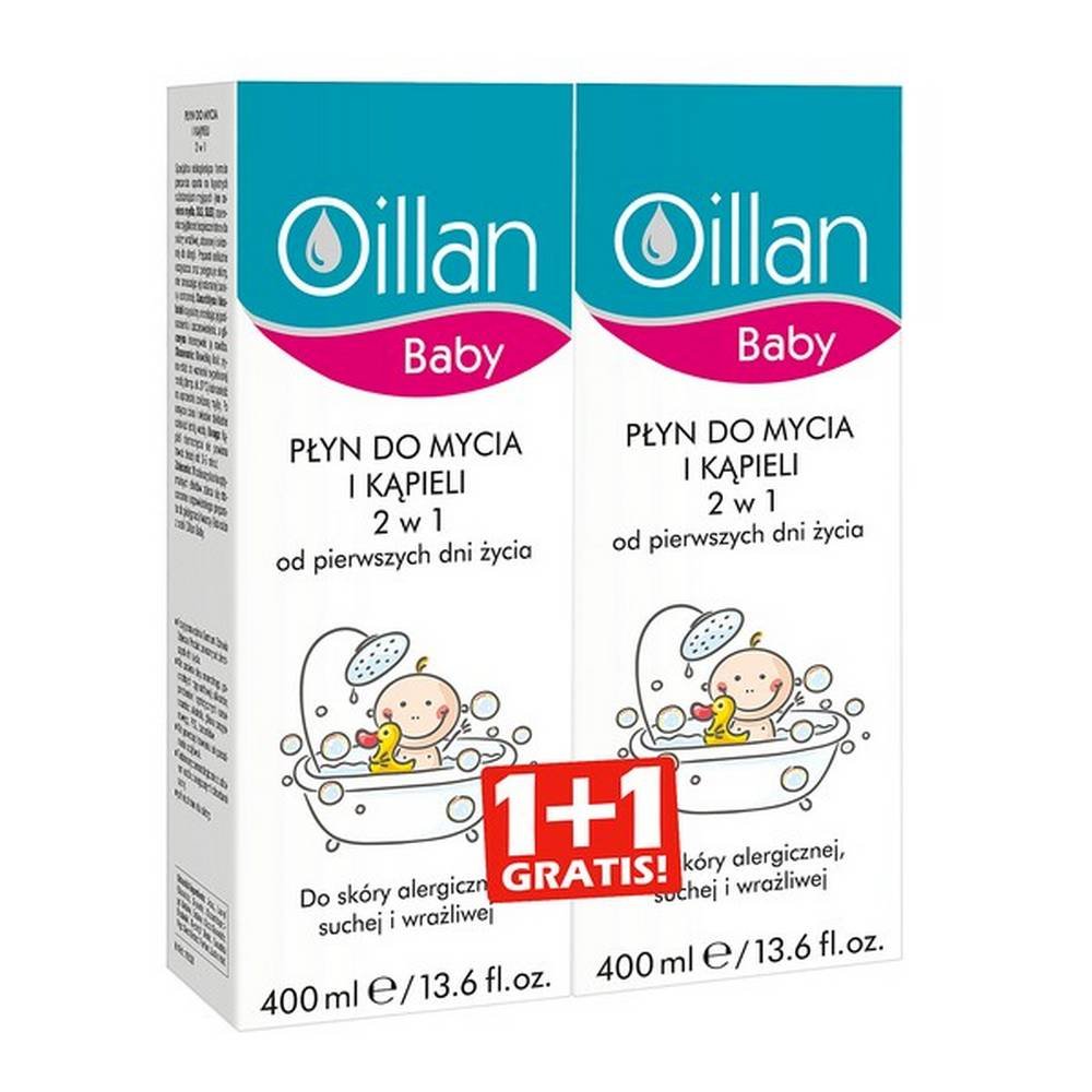 oillan baby 2in1 washing and bathing fluid 400ml x 2 packs 2in1 washing and bathing fluid - based on a special, low-foaming formula and mild washing substances (does not contain soap, SLES, SLS). Provides safety for sensitive, atopic and allergy-prone skin. The product delicately cleanses and cares for the skin without damaging its natural protective barrier. It can be used from the first days of life.