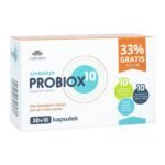 Probiox10 - a dietary supplement containing 10 selected strains of live bacteria. The product is intended for children from 4 years of age and adults. Do not exceed the recommended daily dose.