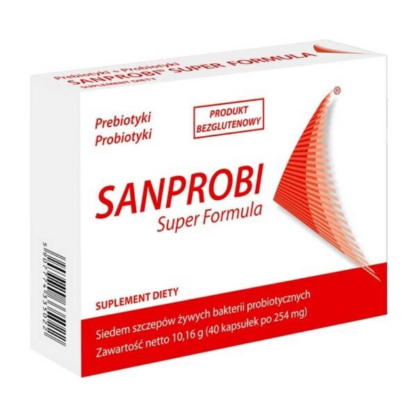 SANPROBI SUPER FORMULA is a multi-component dietary supplement containing a composition of seven probiotic bacteria and two prebiotics. Do not exceed the recommended daily dose