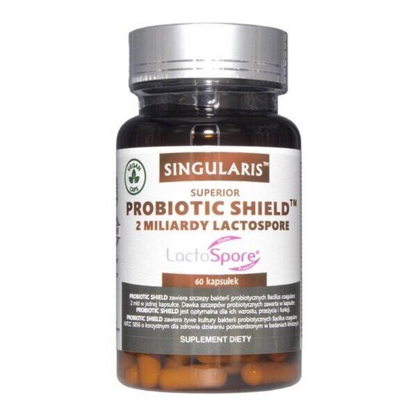 Probiotic Shield - a dietary supplement containing live probiotic cultures Bacillus coagulans MTCC 5856. The product is intended for adults and children over 3 years of age. Live probiotic cultures present in the Probiotic Shield preparation support antibiotic therapy, support proper digestion.