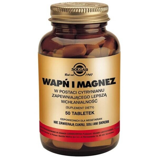 Solgar Calcium and Magnesium - a dietary supplement intended for adults. Do not exceed the recommended daily dose.A balanced diet and a proper lifestyle are important for the functioning of the human body