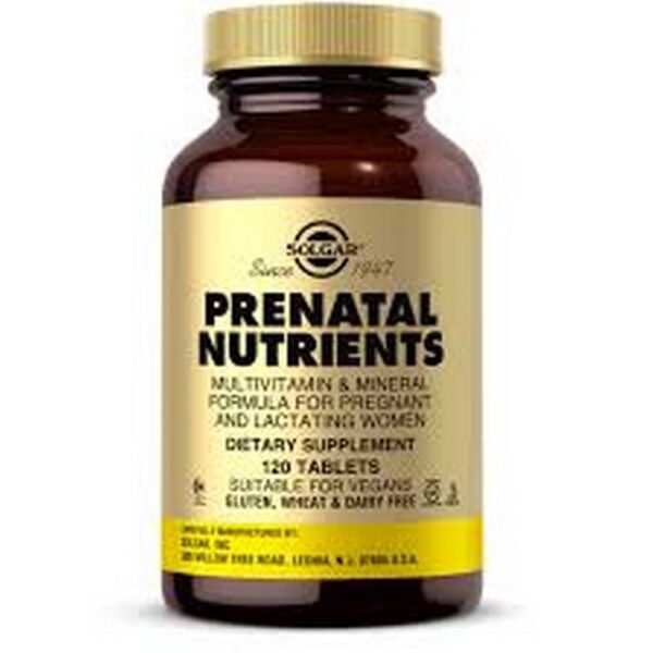 Solgar Prenatal Nutrients - это запатентованная формула, которая обеспечивает 100% дневную норму большинства основных витаминов и минералов для беременных и кормящих женщин.