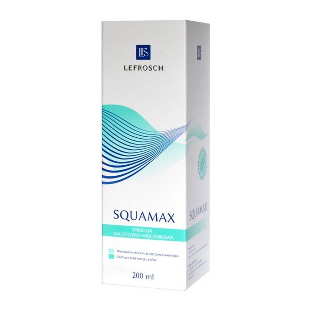 squamax exfoliating and moisturizing skin lotion 200 ml Keratosis cream - contains lactic acid, salicylic acid and urea.