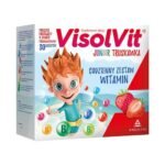 VISOLVIT Junior Strawberry - dietary supplement. Daily set of vitamins. Effervescent powder with strawberry flavor. VISOLVIT Junior Strawberry Dietary supplement is a set of vitamins containing, among others, vitamin D, vitamins A and C and vitamins from group B.