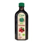 ZIELNIK DOZ BIO Cranberry juice is a foodstuff containing 99.97% of organic cranberry juice, not from concentrate. Additionally, it contains ecological acerola juice concentrate. Juice is a natural product, therefore the color, smell and taste of each batch may slightly differ. 100 ml of juice.