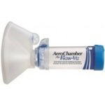 AeroChamber Plus antistatic inhalation attachment with valve, with Flow-Vu inspiratory flow indicator, for inhaled administration of drugs (inhalation). The drugs enter the airways directly, where they have a large therapeutic effect and minimal or no unwanted risk