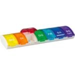 ANABOX® 1x7 display rainbow with compartment dividers.