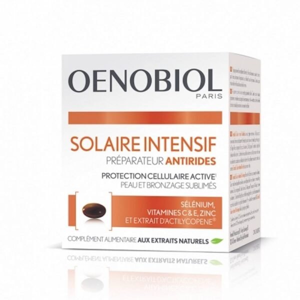 Oenobiol Sun Intensive Anti-Aging 30 Capsules - это пищевая добавка в форме капсул на основе растений, витаминов и минералов.