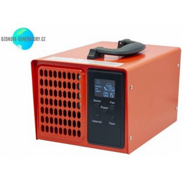 Compact portable ozone generator with increased ozone output - 5000 mg / h, a timer for up to 3 hours and an "interval" function for re-ozonation.