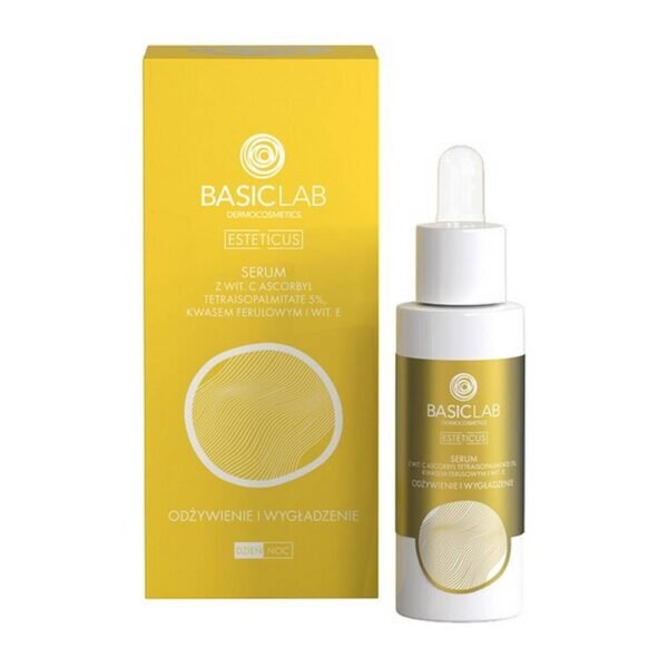 Anti-wrinkle treatment for the face, nourishment and smoothing. Regenerates and firms. Anti-wrinkle serum in the form of light oil with a modern derivative of vitamin C - Ascorbyl Tetraisopalmitate in a concentration of 5%, natural vitamin E and ferulic acid restores skin elasticity.