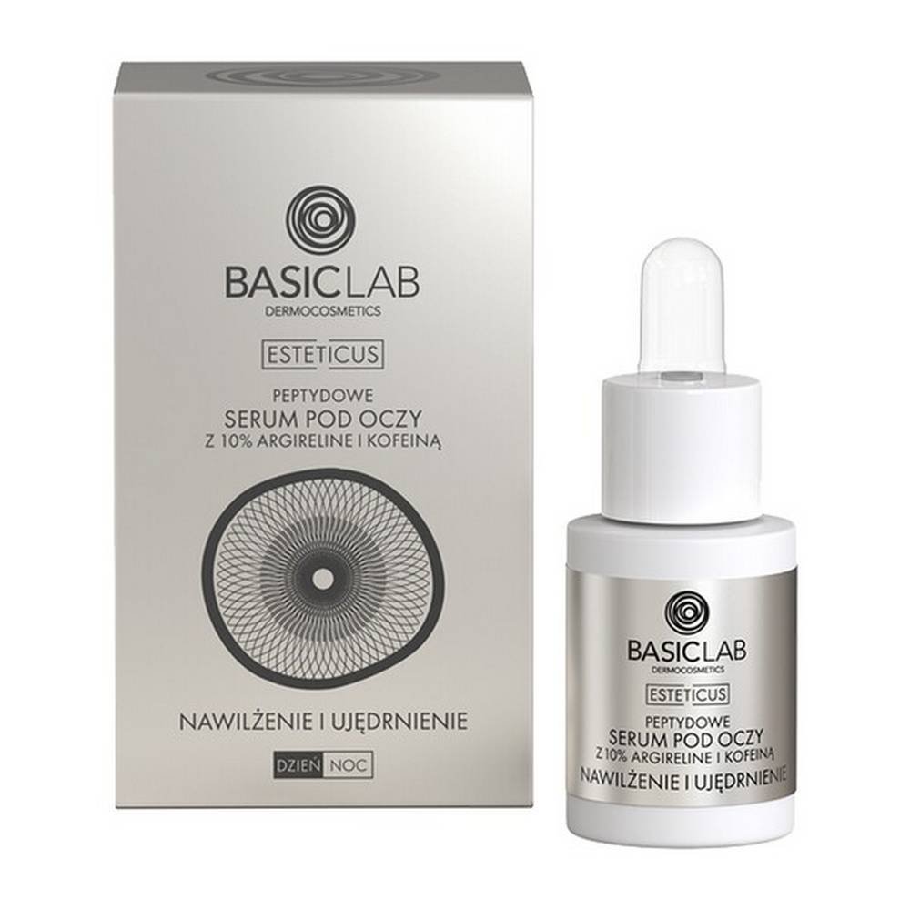 basiclab esteticus anti wrinkle treatment under the eyes moisturizing and firming 15 ml Anti-wrinkle treatment under the eyes, moisturizing and firming. Botox effect. Moisturizes and tones. Reduces dark circles under the eyes. Acetyl Hexapeptide-8 called "safe botox" provides multidirectional action. It stimulates fibroblasts to produce collagen fibers, thanks to which the skin thickens, becomes younger and firmer.