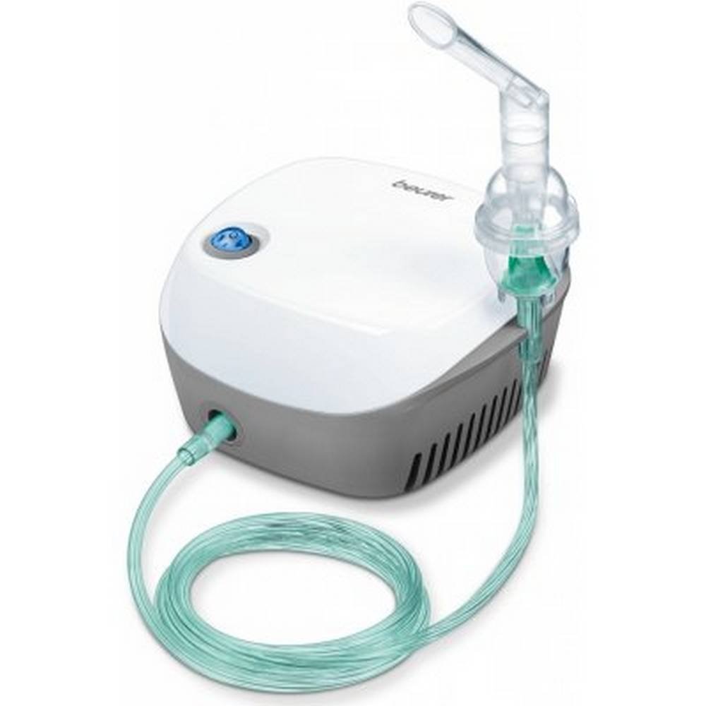 beurer ih 18 Inhaler suitable for the treatment of the upper and lower respiratory tract (colds, asthma, respiratory diseases ...), atomization of liquid drugs through technology - air compressor (pressure 0.66 to 1.1 bar).