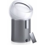 Personal desktop air purifier with fan function. Dyson Pure Cool Me, BP01 in a modern design has an effective HEPA filter that removes 99.95% of harmful substances and allergens from the air. Dyson Core Flow technology directs two strong air currents on a rounded spherical surface for clean airflow