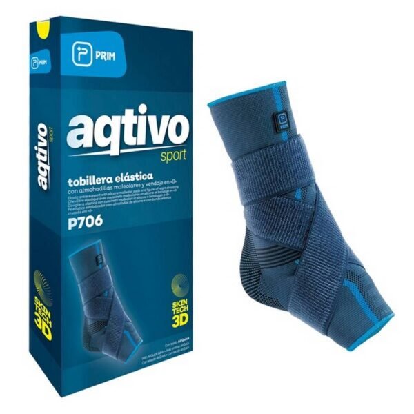 8-type ankle stabilizer with Prim Aqtivo Sport P706 silicone inserts, medical device, size L (ankle circumference 23 - 26 cm), light injuries, weakening of ligaments, sprains, early stages of osteoarthritis and inflammation of the knee joint