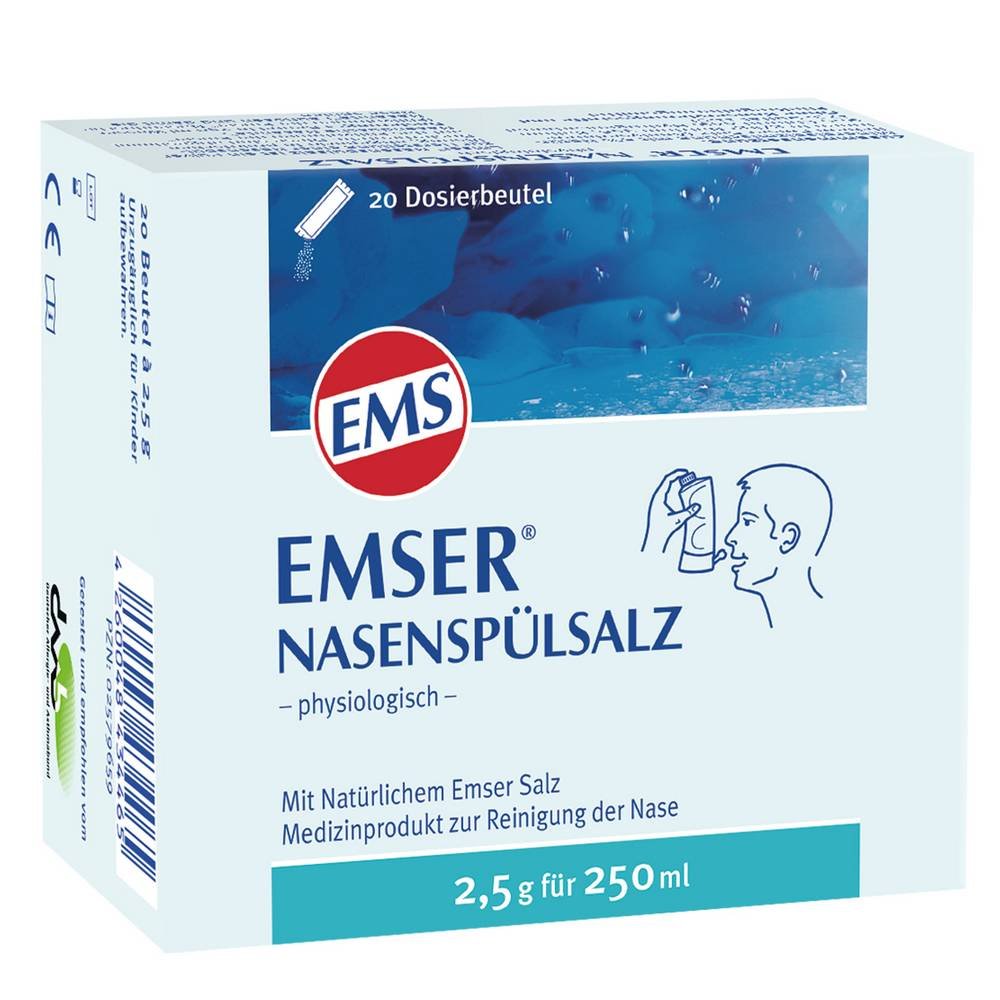 EMSER NASAL RINSE SALT physiological bag, 20 – ApoZona
