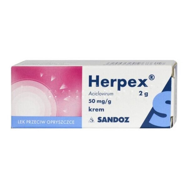 Herpex is a cream medicinal product used for local skin infections with the herpes virus.