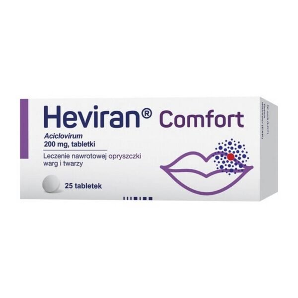 Heviran Comfort is an antiviral drug that is used in the case of recurrences of cold sores on the lips and face caused by the herpes simplex virus. Heviran Comfort is intended for adults.