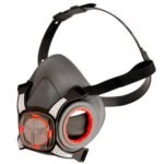 This Force8 half mask is designed for two filters with a Typhoon valve with minimal resistance and a four-point harness with quick release buckles. The mask is made of durable thermoplastic rubber that adapts easily to most faces. A range of narrow profile filters can be added to the Force8 mask, allowing the mask to be used flexibly for many activities and to provide protection against both particulate matter and various types of gases and vapors.