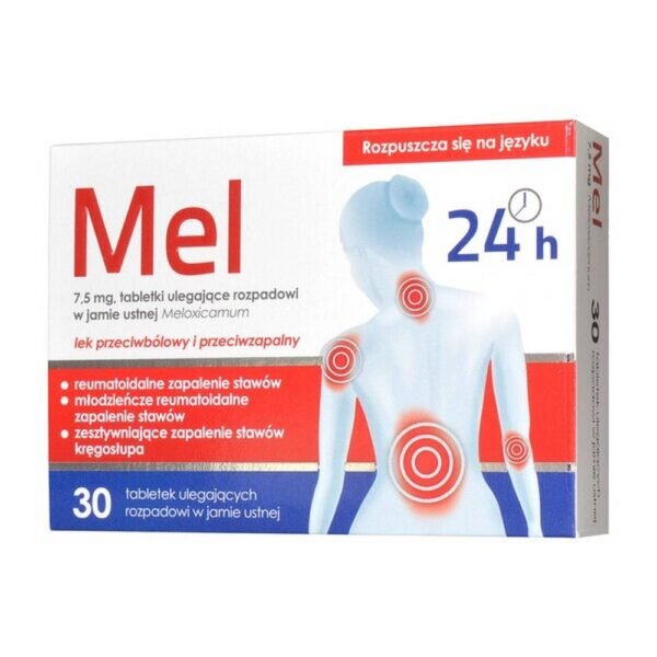 Mel is a medicinal product with anti-inflammatory, analgesic and antipyretic properties. Mel is anti-inflammatory, antipyretic and analgesic.Indications: The drug Mel is used in patients with osteoarticular and muscular pains in the course of rheumatoid and degenerative joint diseases.