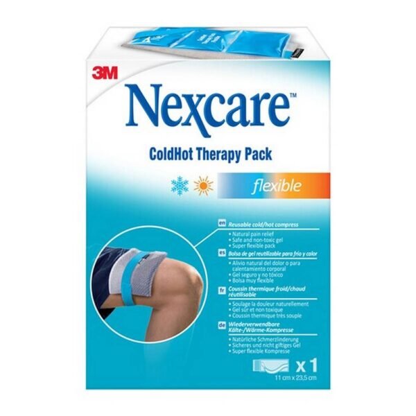 The medical device Nexcare ColdHot Therapy Pack Flexible is a compress to be applied hot or cold. Heat therapy supports the treatment of painful muscle spasms and rheumatic pains. It also has relaxing and calming properties.