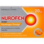 The quick solution for pain and fever: Nurofen junior chewing dragees with the active ingredient ibuprofen relieve discomfort and can be taken on the go without water.