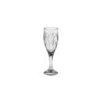 Champagne glass made of lead crystal glass with organic decoration evoking the stems of mature grass.