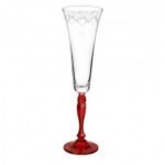 Champagne, sparkling wine or sparkling wine glasses made of solid lead-free crystal blown Crystalin glass with original LOVE decoration.