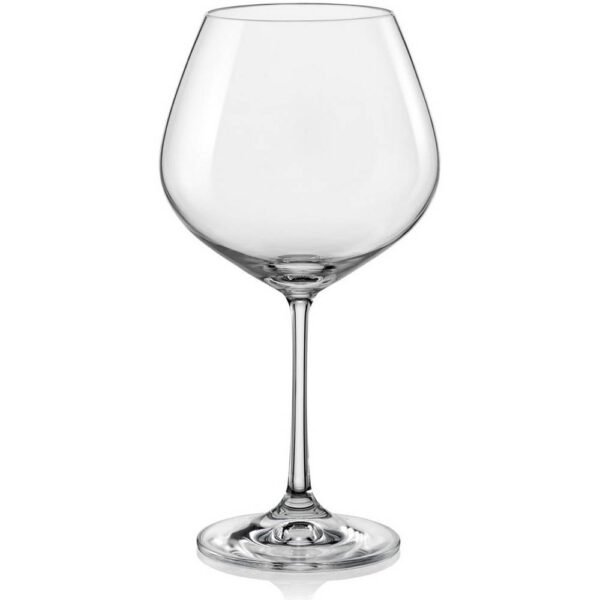 Red wine glass made of clear lead-free blown crystal glass.