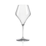 Sparkling wine glass of unusual design from Slovak glassworks Ron.