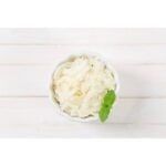Unroasted coconut chips are made from the pulp of fresh coconuts.