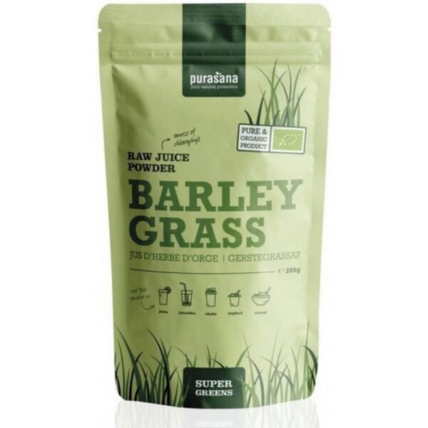 Cold pressed juice of green barley juice.