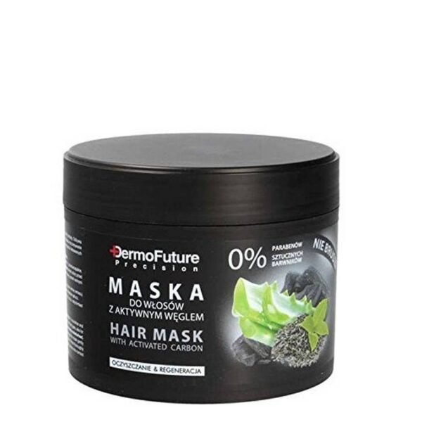 Mask for washing hair with activated carbon.