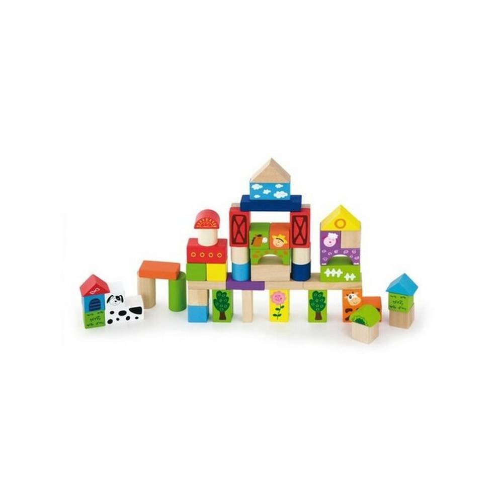 wooden blocks for children viga farma 50 parts 50287 multicolor Деревянные игрушки