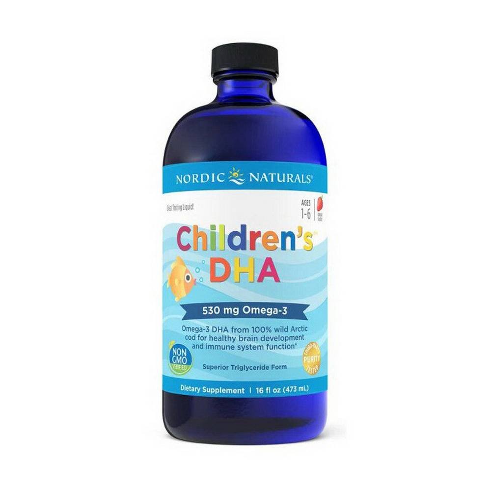 childrens dha 530mg omega 3 473 Dietary supplement for children and babies perfectly supports the correct development of children and strengthens their immunity.