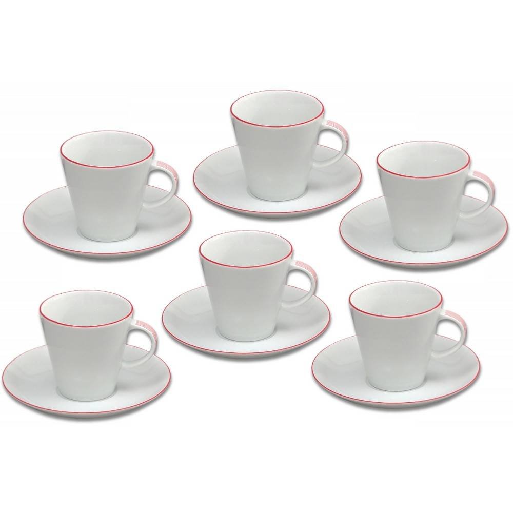 set of cups and saucers 174 tom 2996500 red line Этот набор украсит любое чаепитие в компании близких людей и друзей