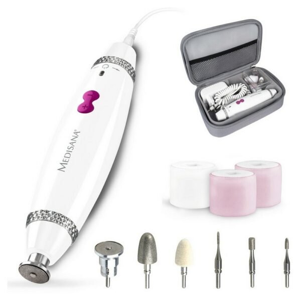Sander for manicure and pedicure with replaceable attachments.