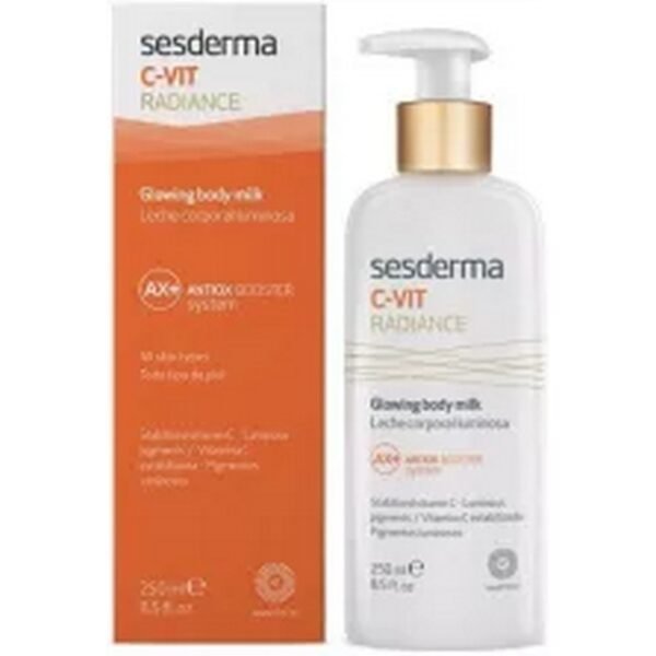 Sesderma Cvit Radiance Glowing Body Milk adds radiance and vitality to the skin and instantly illuminates it.